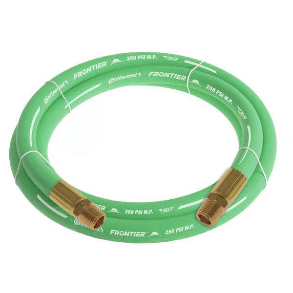 3/4" x 3' Green EPDM Rubber Air Hose, 300 PSI, 3/4" MNPT x MNPT